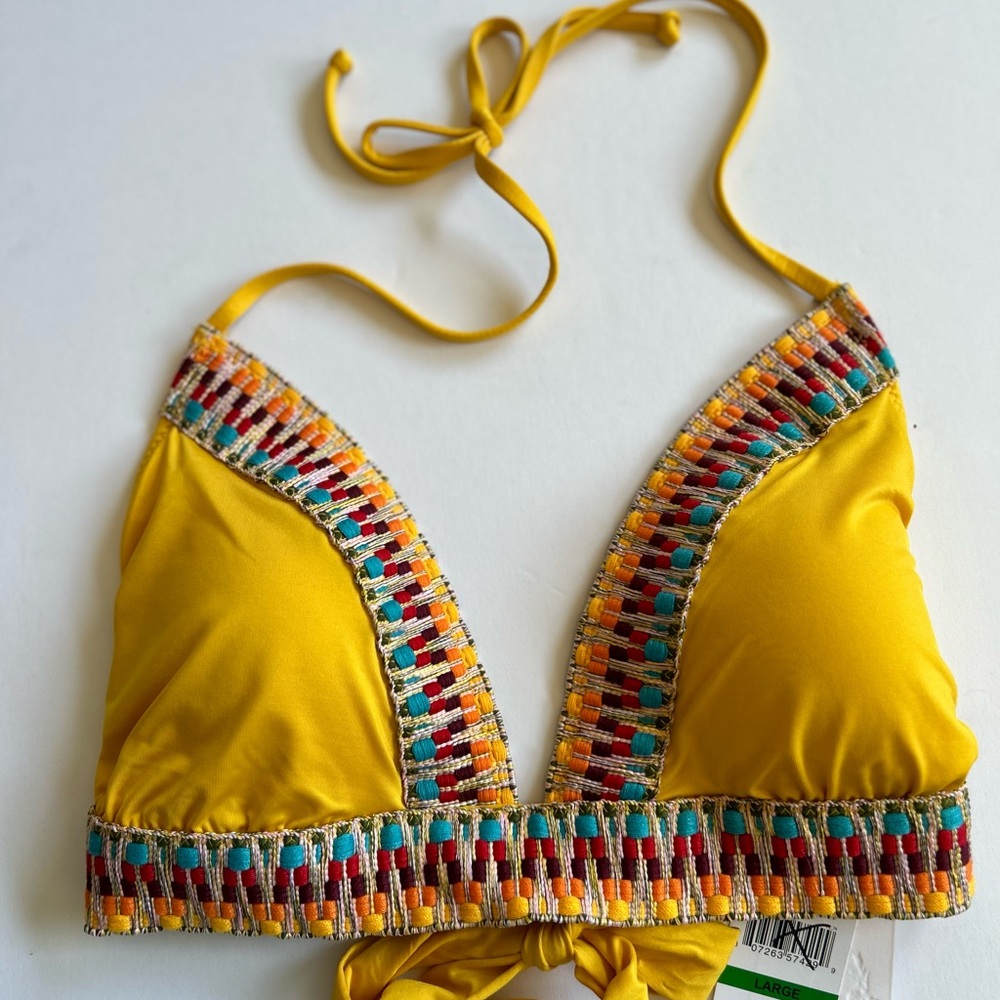 Becca Women’s Avery Halter banded Bikini Top Size L
